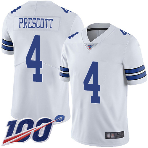 Authentic NFL Dallas Cowboys #4 Dak Prescott White Limited Jersey