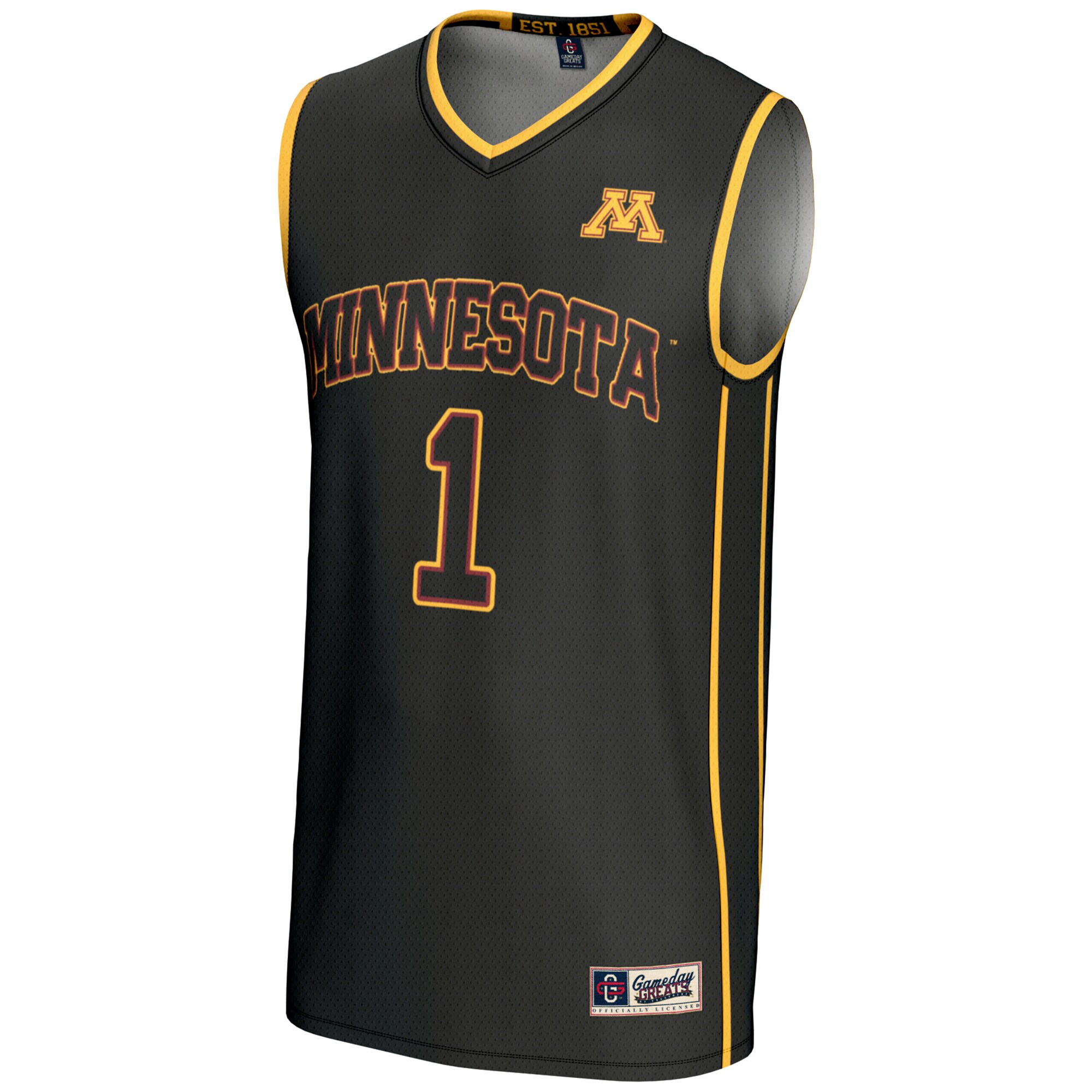 [DDG] Minnesota Golden Gophers GameDay Greats Unisex Lightweight Basketball Jersey - Black