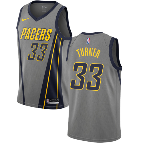 Nike Indiana Pacers #33 Myles Turner Gray NBA Swingman City Edition 2018/19 Jersey Mens