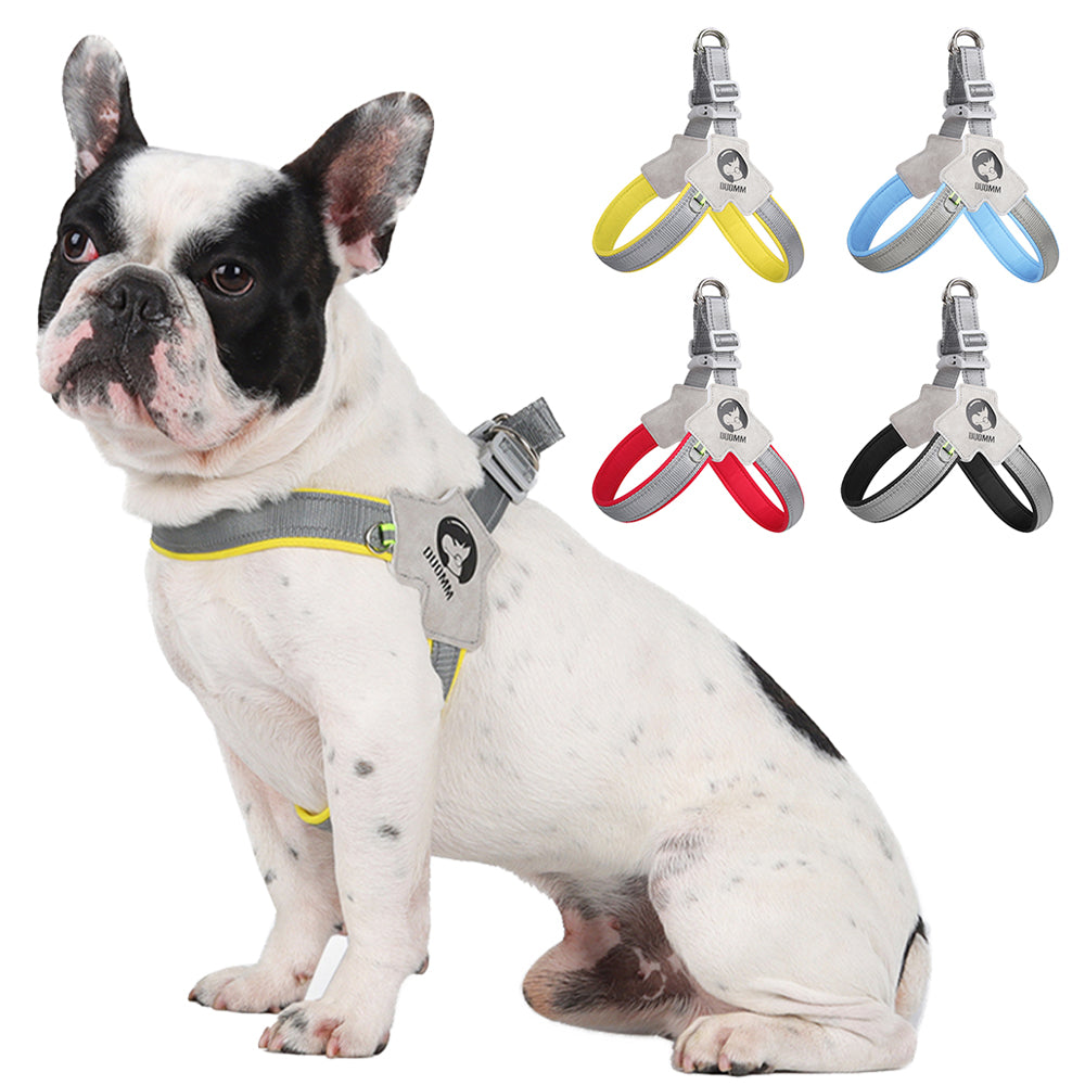 Durable Lightlatch No Pull Frenchie Reflective Harness for Outdoor Use