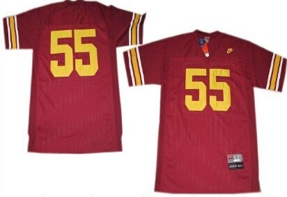 Men's None Red 2024 high quality Junior Seau #55 breathable Jersey