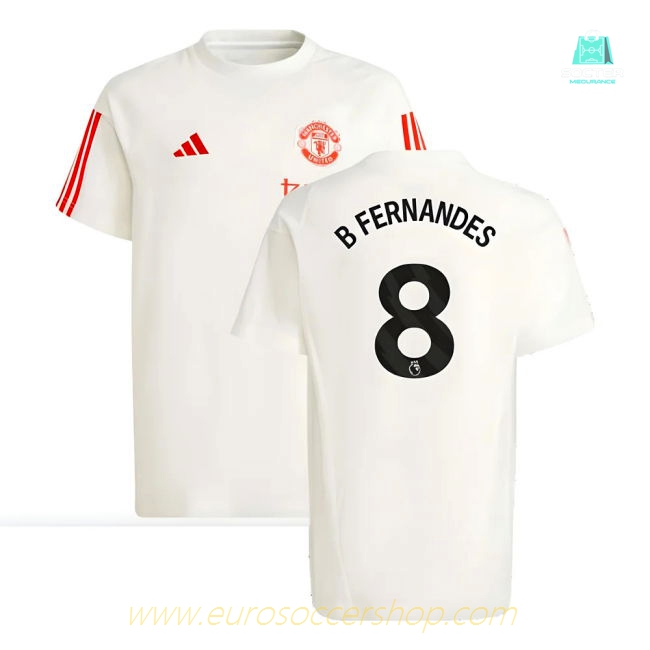2023-2024 Man Utd Training Tee (White) - Kids (B Fernandes 8)