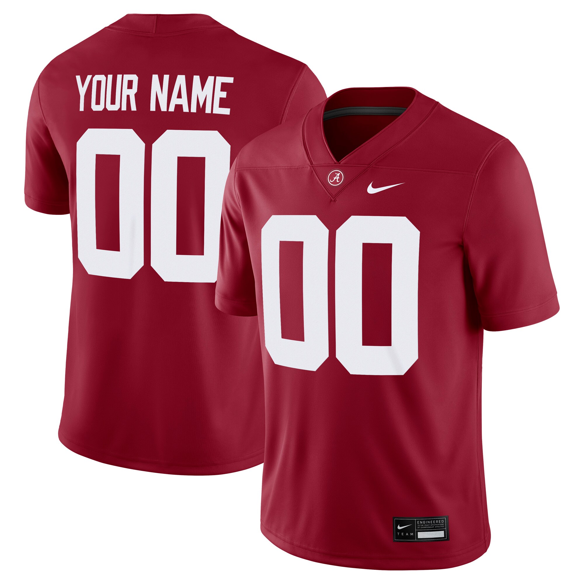 [NJP] Alabama Crimson Tide Custom Football Game Jersey - Crimson