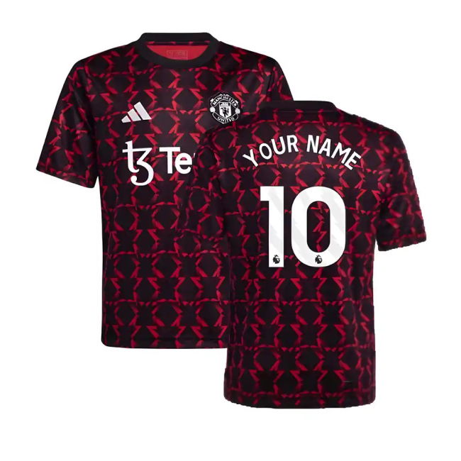 2024-2025 Man Utd Pre-Match Kit (Black) - Kids (Your Name)