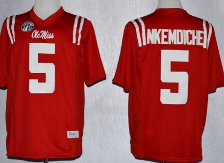 Men's None #5 Robert Nkemdiche Red 2013 premium game day Jersey
