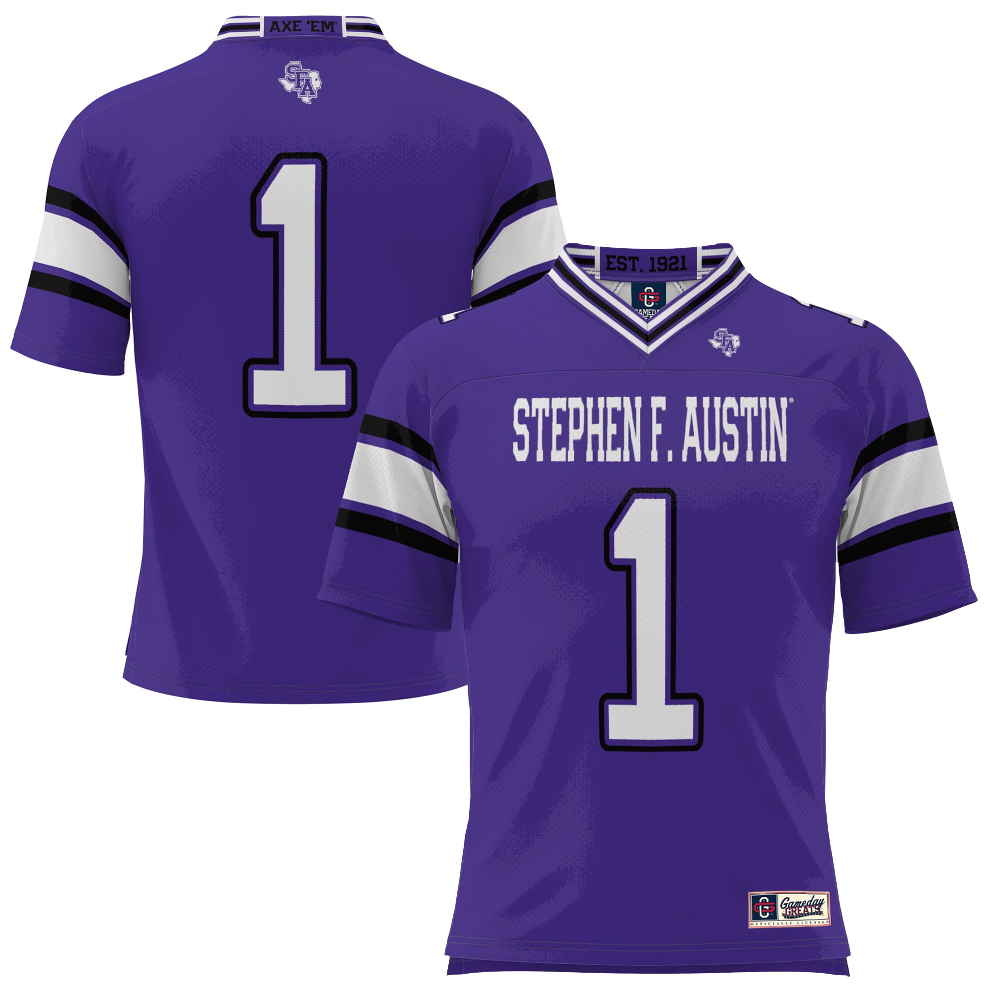 #1 Stephen F Austin Lumberjacks GameDay Greats Endzone 26/27 Football Jersey - Purple