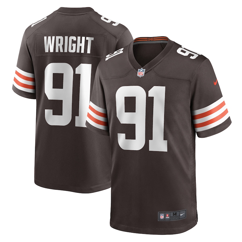 None Alex Wright CLE Browns Bold Official Jersey for NFL Fans
