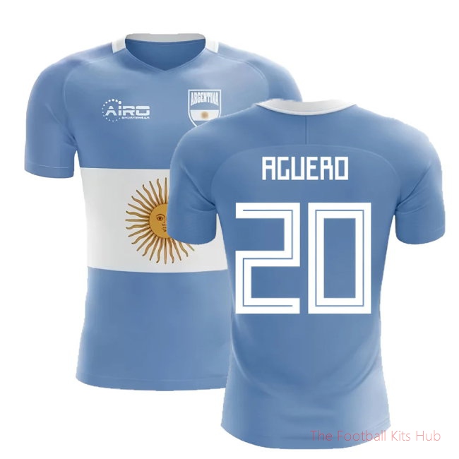 [LK] 2025/26 Argentina Flag Football Shirt (Aguero 20)