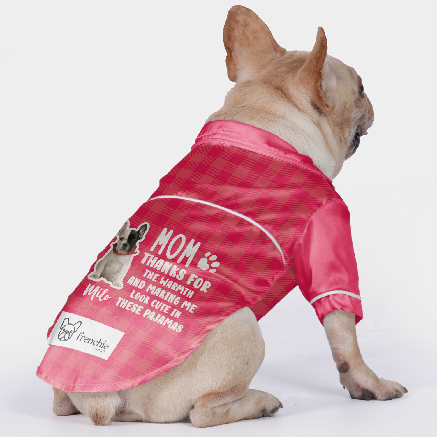 High-Quality Custom French Bulldog Pajamas Featuring Your Dog's Name ...