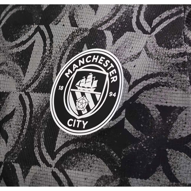 2025-2026 Man City Warm Up Jersey (Black) (Echeverri 30)