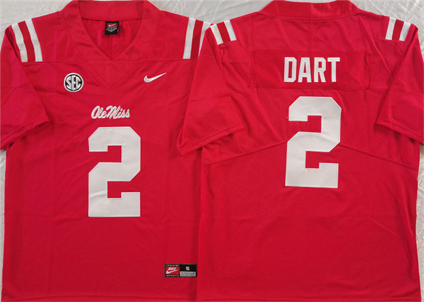 Men's None Red 2024 replica Jaxson Dart #2 team authorized Jersey