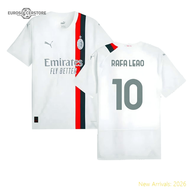 23/24 Milan Ac Away Top Jersey (Rafa Leao 10) For Serie A Fans