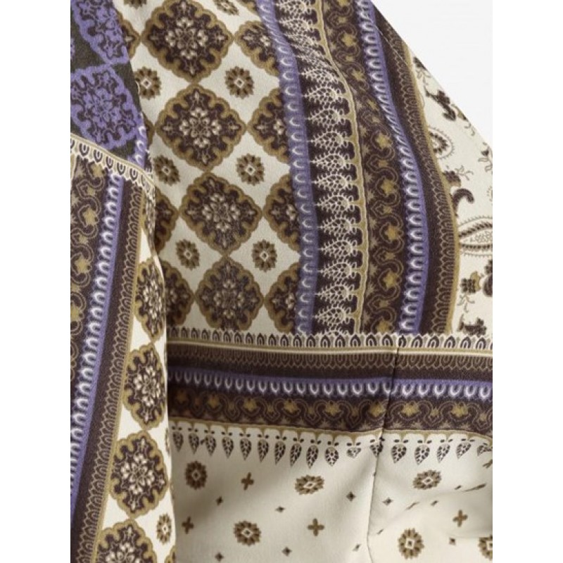 Twisted Tie Back Paisley Bandana Print Blouse OG5911