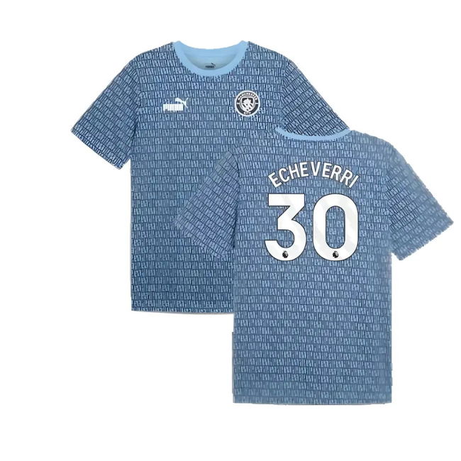 2024-2025 Man City T-shirt (Navy) (Echeverri 30) (Navy)