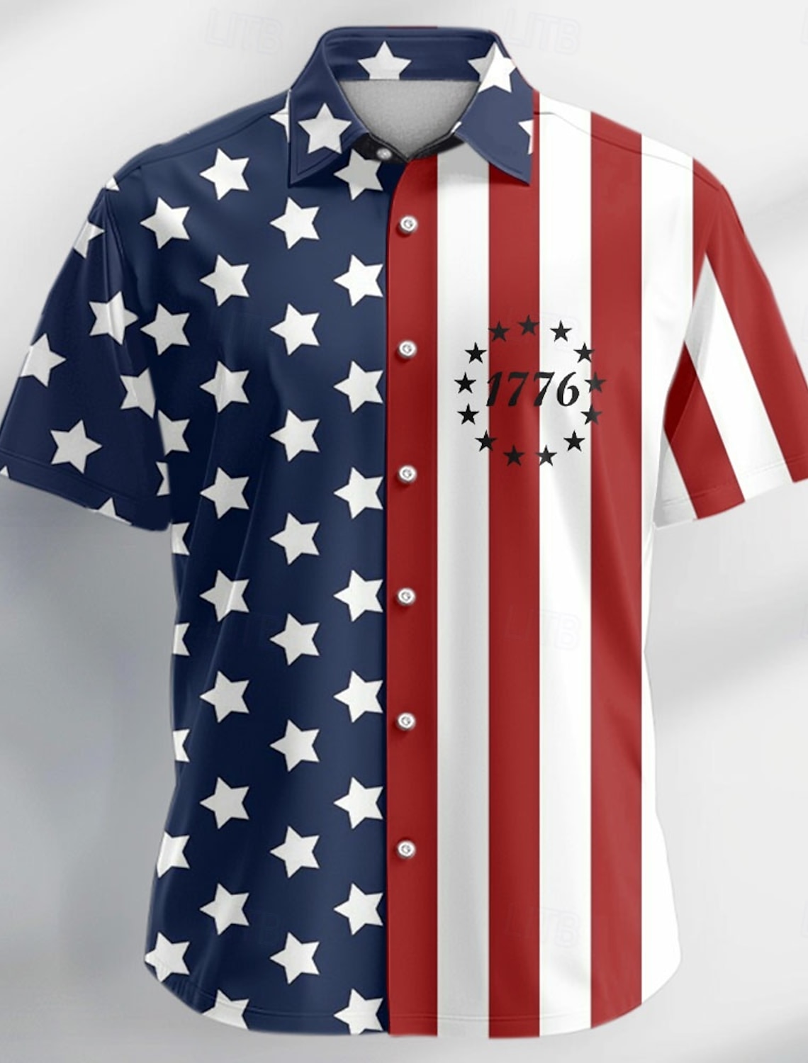 Independence Day Men's American US Flag Patriotic 1776 Shirt Summer Shirt Button Up Shirt Short Sleeve Fashion Casual Outdoor Vacation Dailywear Summer Turndown 3D Print
