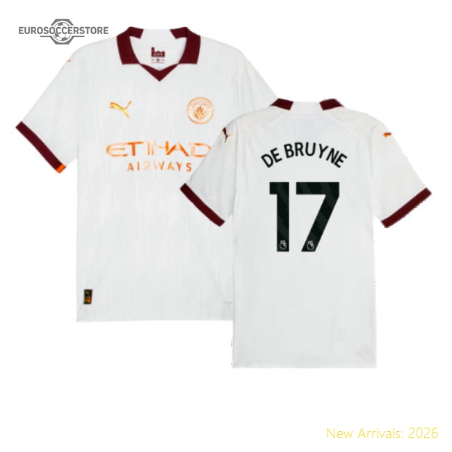 2023-2024 City Man Away Football Top (De Bruyne 17) Fan Edition