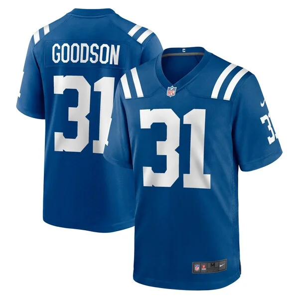 None Tyler Goodson Game Jersey - Royal | NFL Player Jersey | NFL Footb