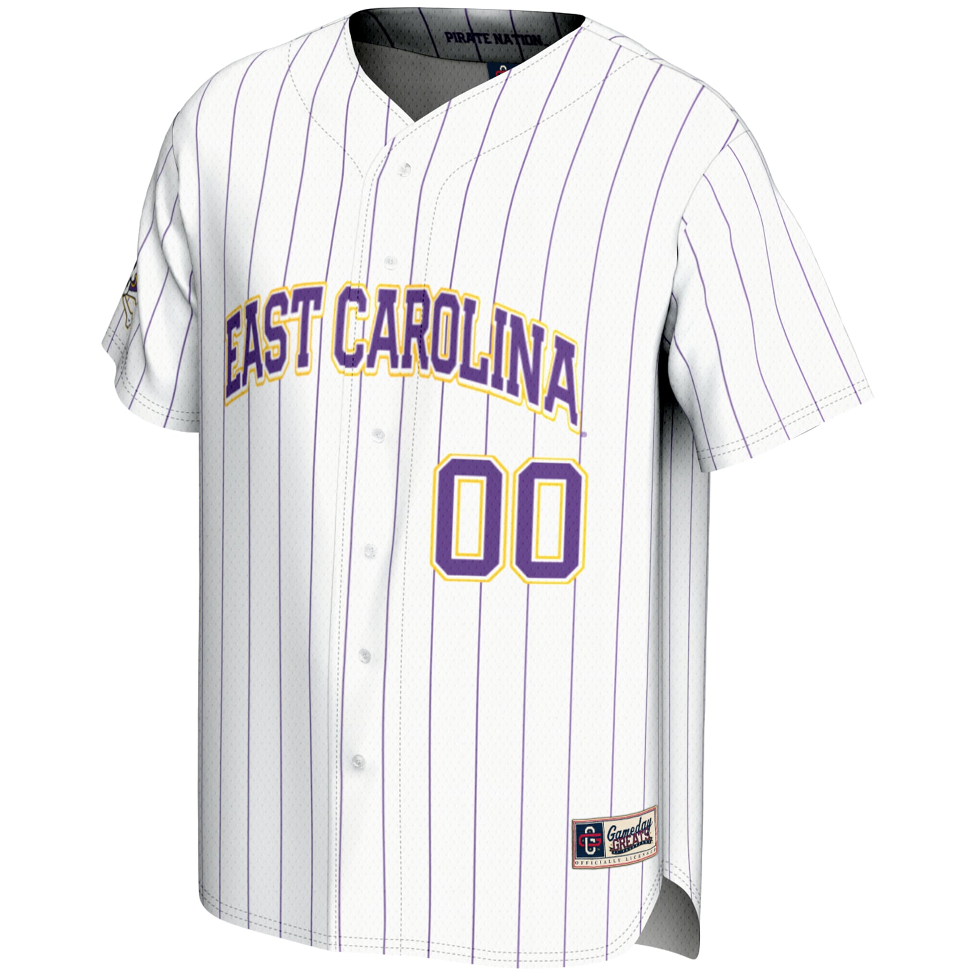 [NJP] ECU Pirates GameDay Greats NIL Pick-A-Player Lightweight Baseball Jersey - White