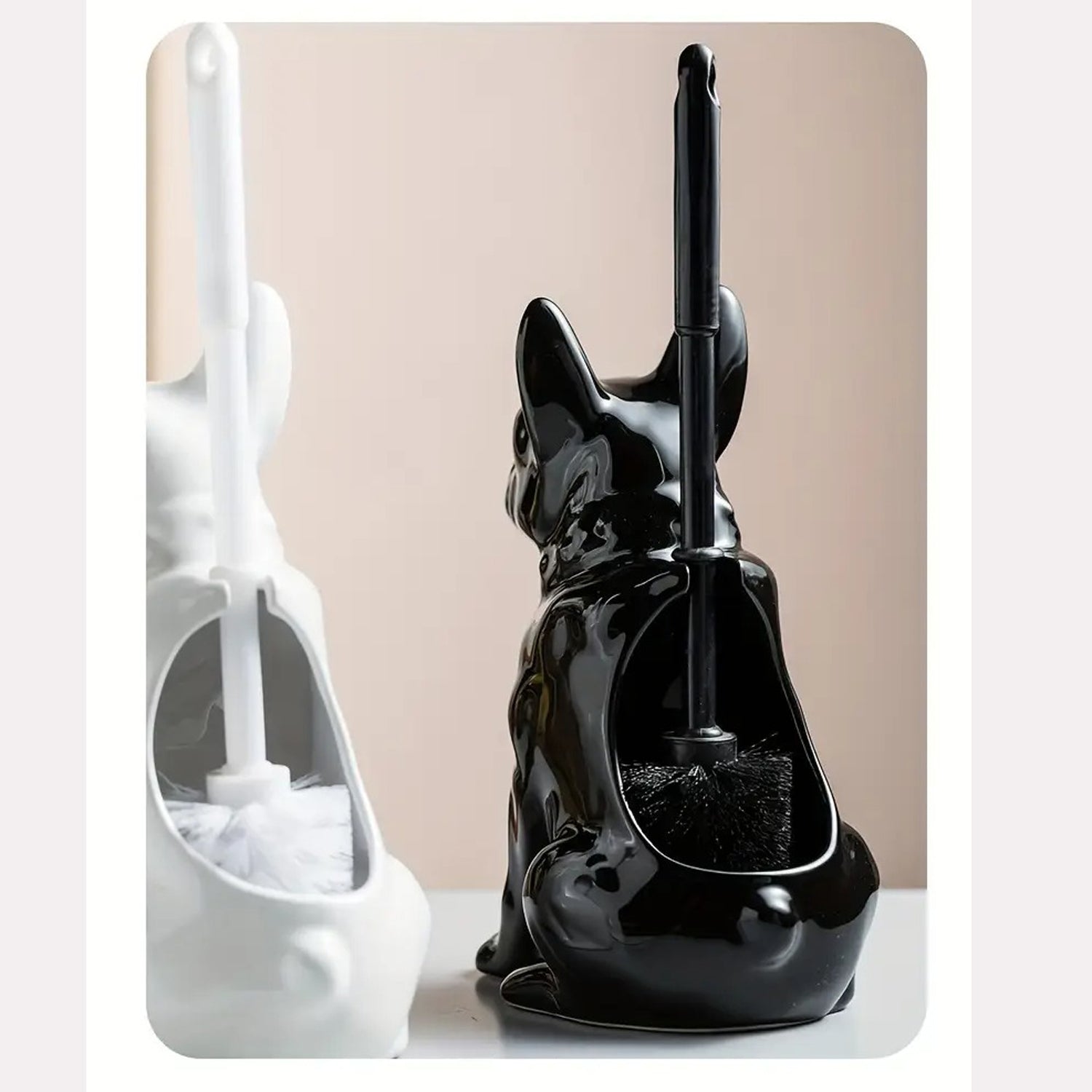 French Bulldog Loopup French Bulldog Toilet Brush Set – Cute Ceramic