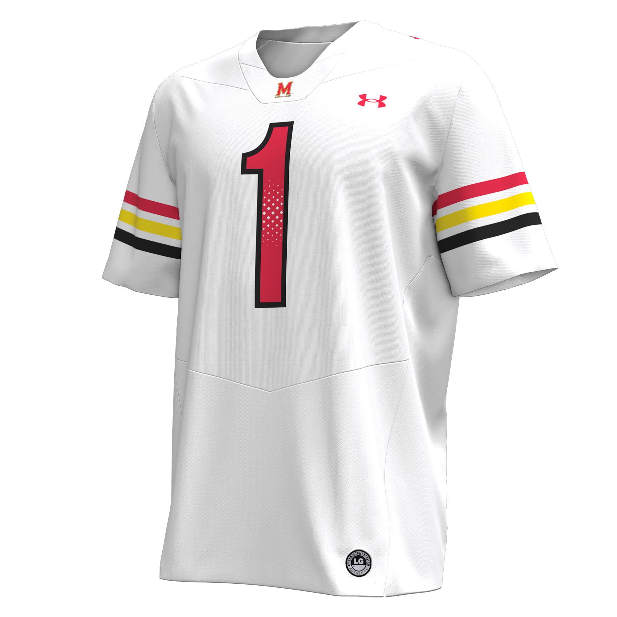 Men's #1 White Maryland Terrapins Football Jersey