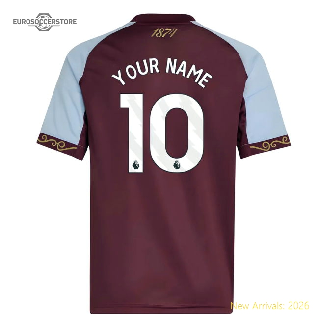 Premium 2025-2026 Aston Villa Home Shirt (kids) (your Name) - Premium
