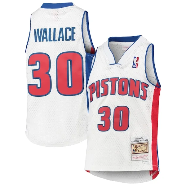 Rasheed Wallace DET Top-Grade Team Jersey - White - Licensed Product