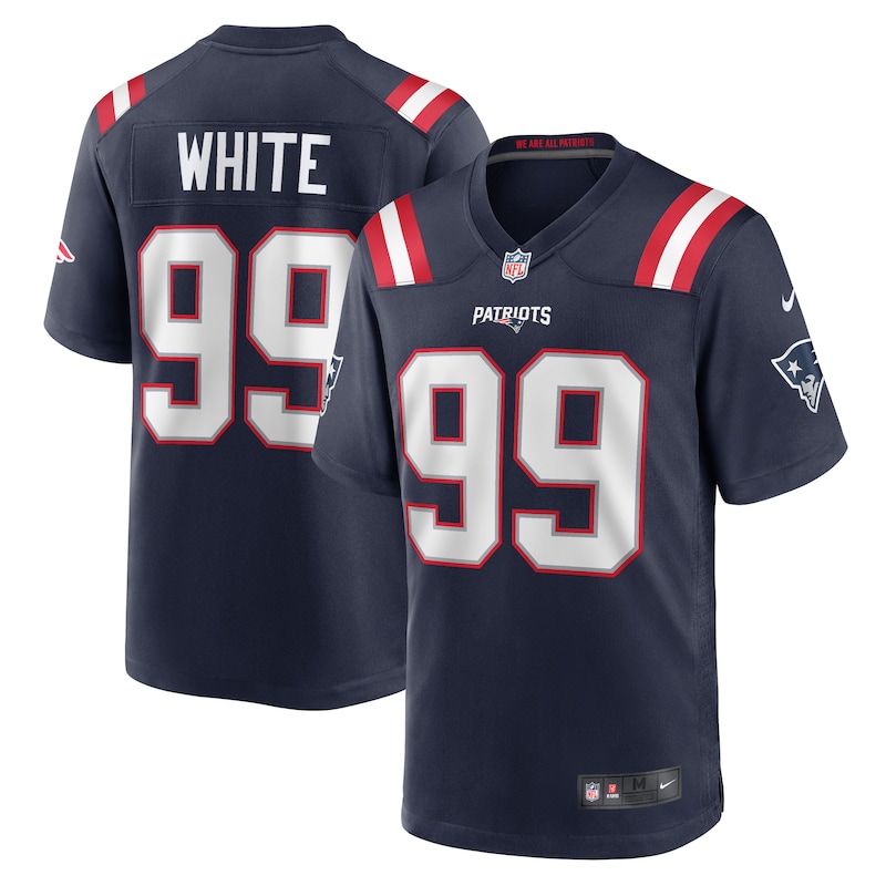 None Keion White MVP Candidate NE Patriots Officially Licensed Jersey