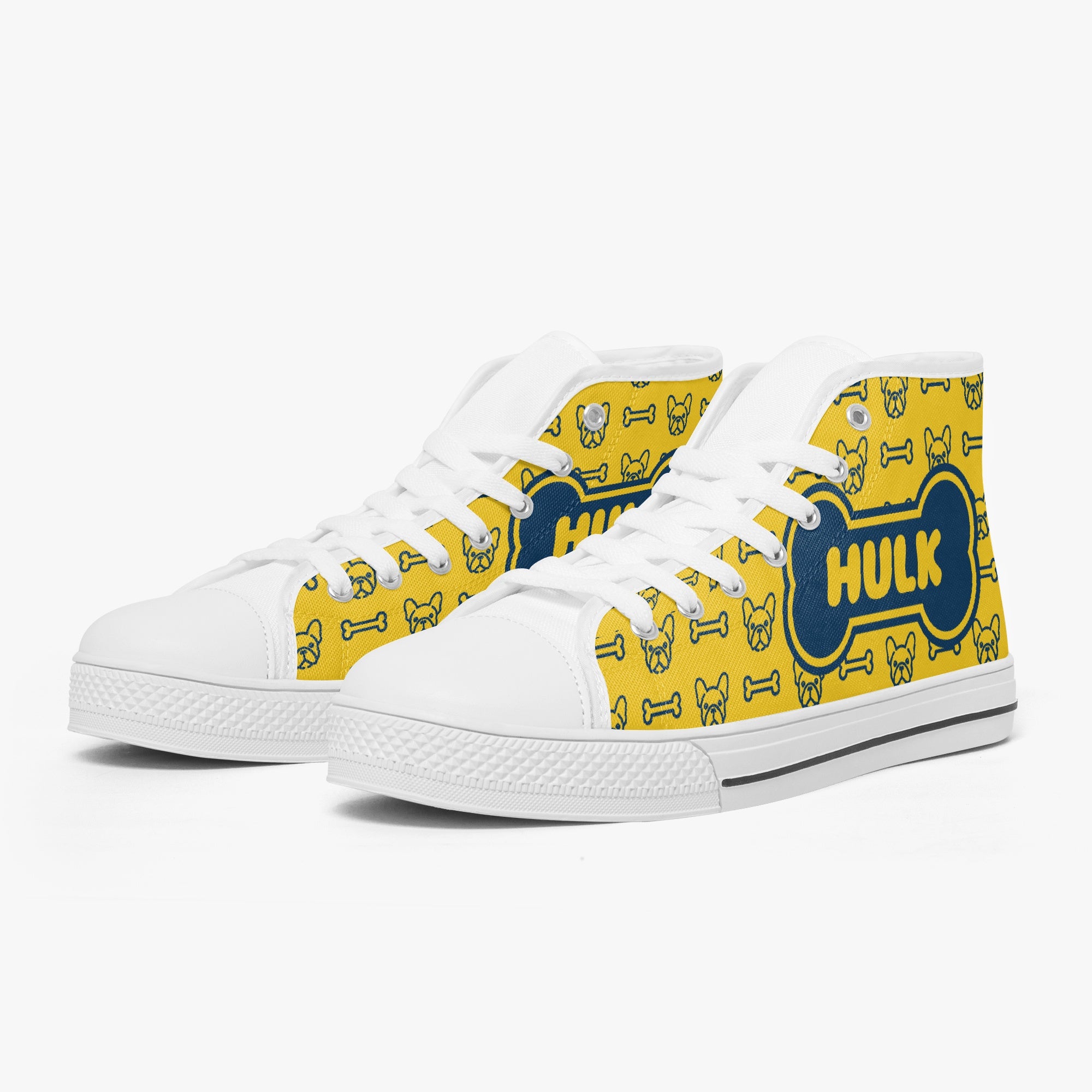 Frenchie-Fan Ferocious - Personalized Classic High-top Canvas Shoes f...