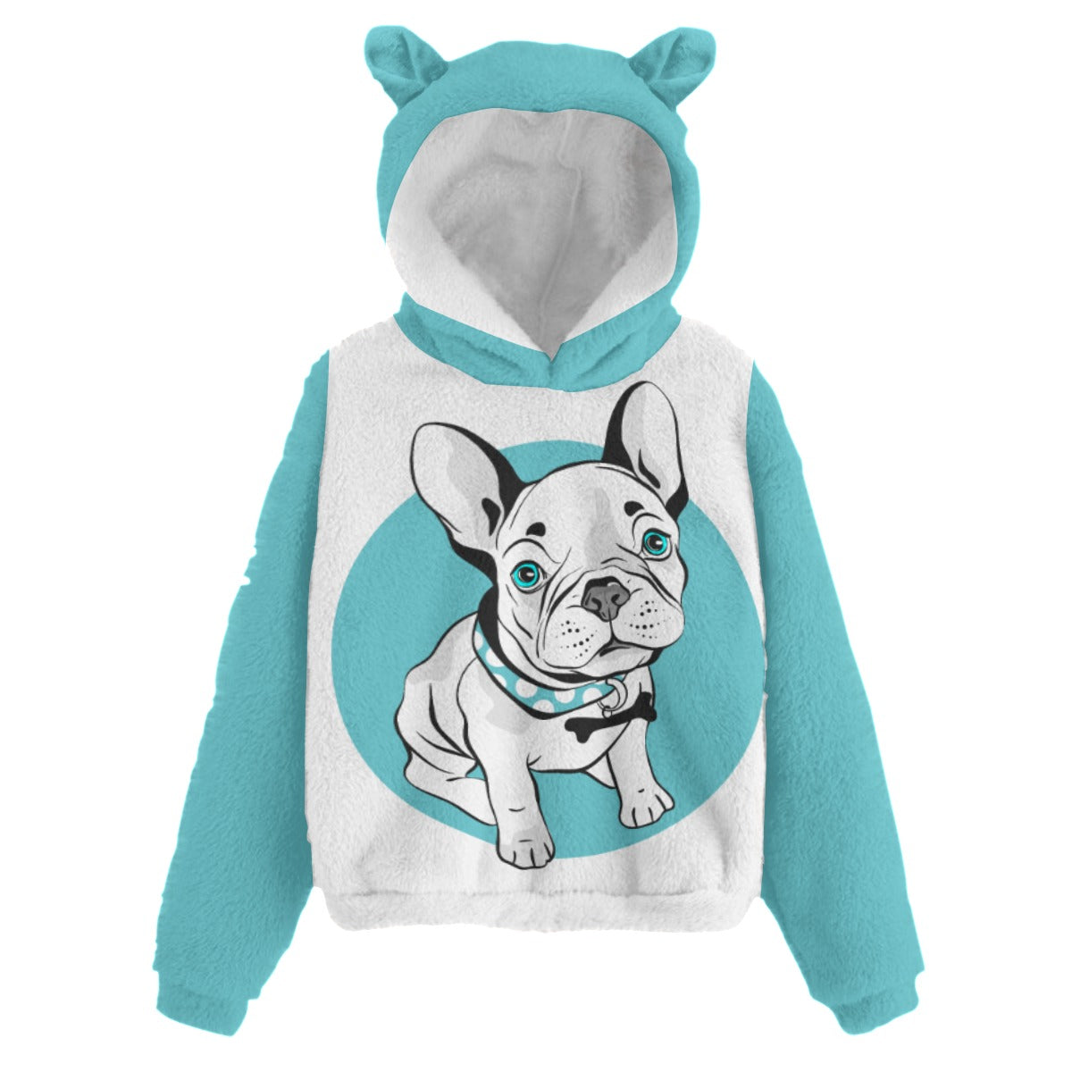 French Bulldog Lucy All Over Print Kid’s Borg Fleece Sweatshirt With