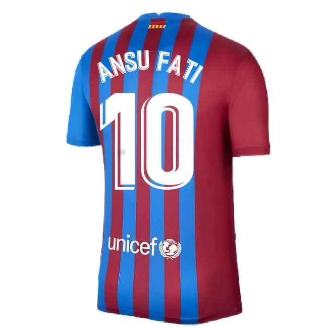 2021-2022 Barcelona Home (ANSU FATI 10) Premium Moisture Wicking