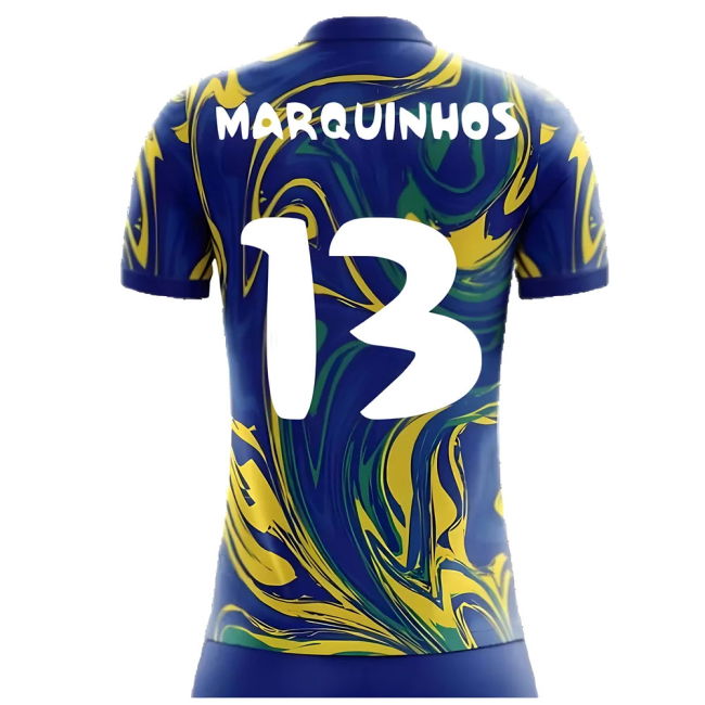 Replica 2025-2026 Brazil Away Concept Shirt (Marquinhos 13) - Kids