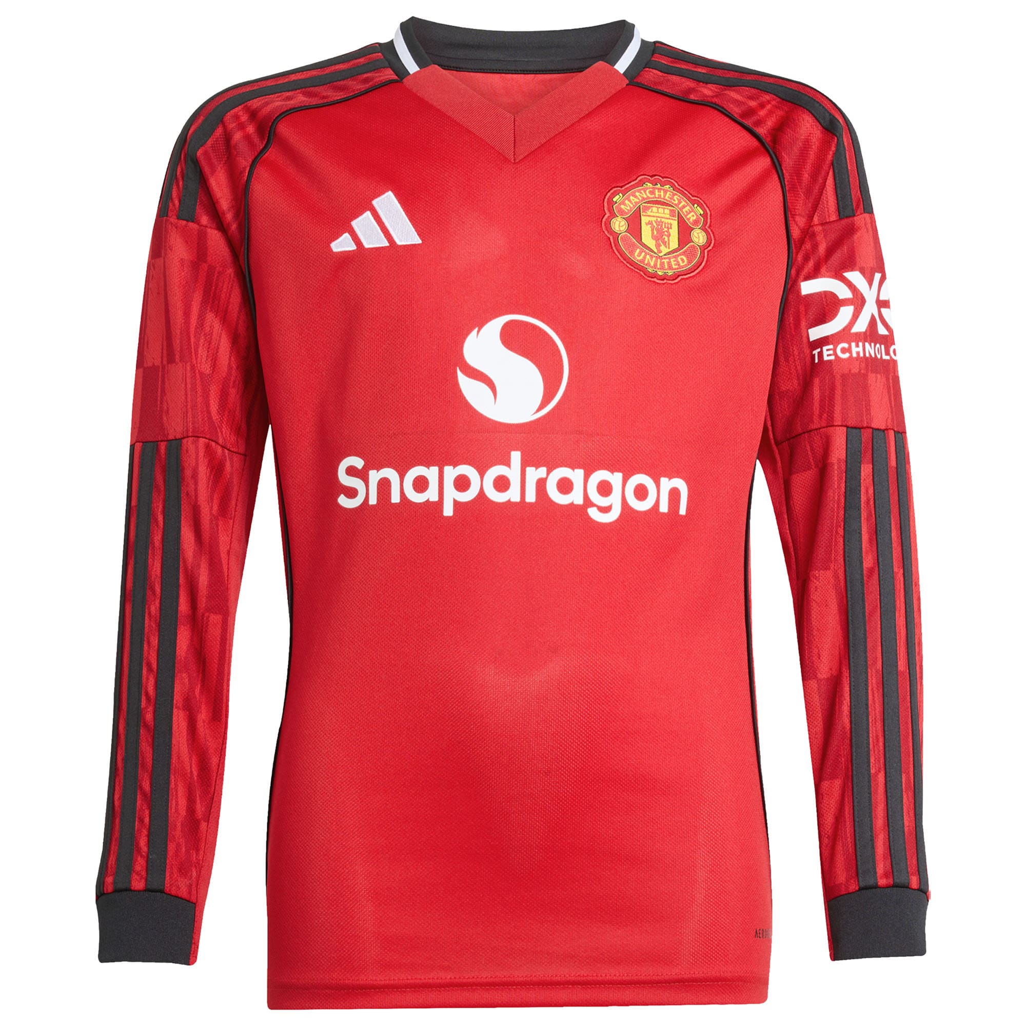 [SJH] Bruno Fernandes Manchester United Youth Home 2025/26 Replica Player Long Sleeve Jersey - Red