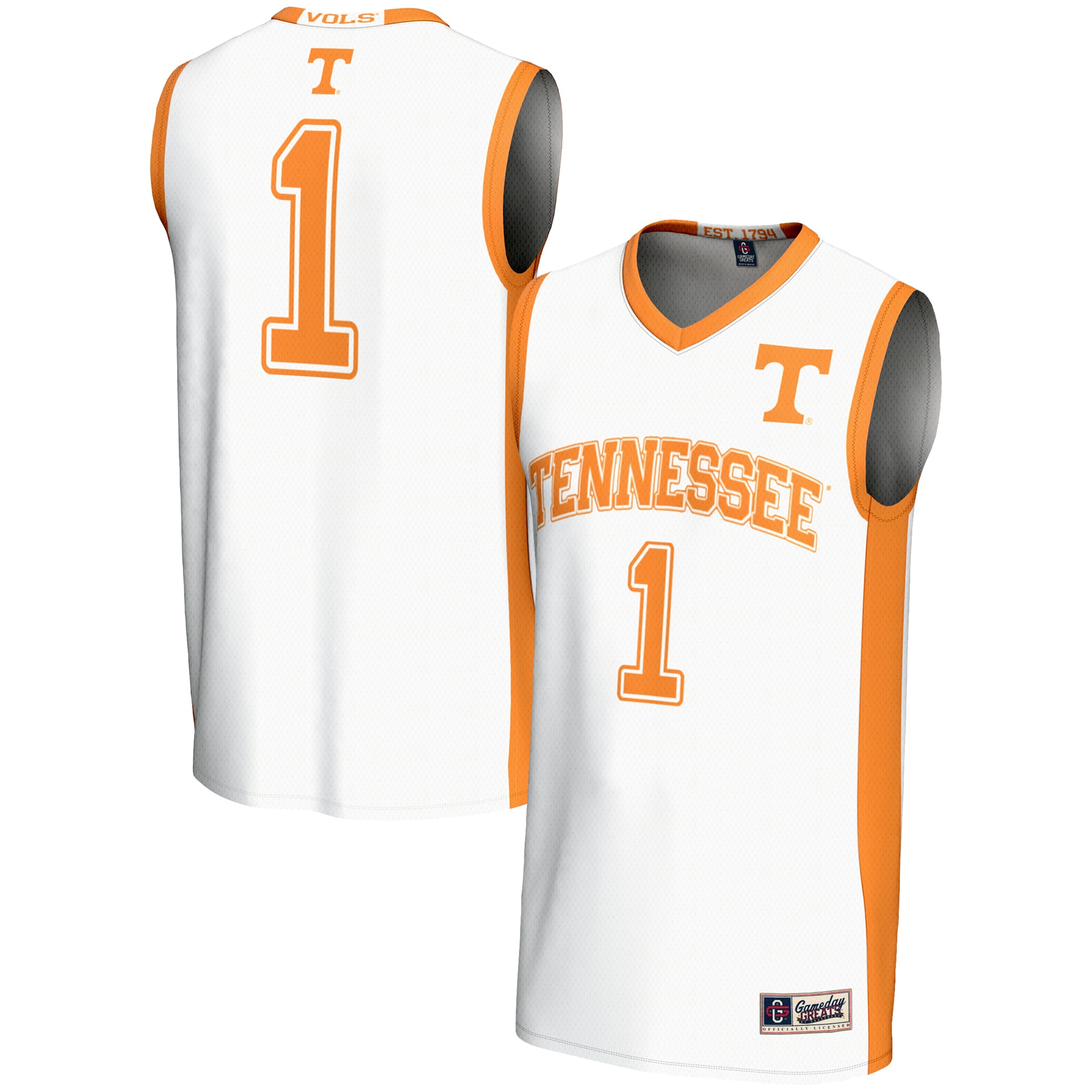 [NJP] Tennessee Volunteers GameDay Greats Unisex Lightweight Basketball Jersey - White
