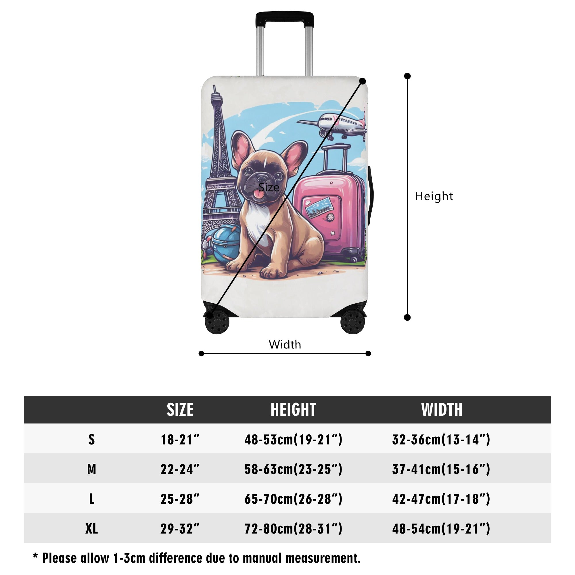 Comfortable French Bulldog Enzo - Premium Luggage Cover Indoor Use