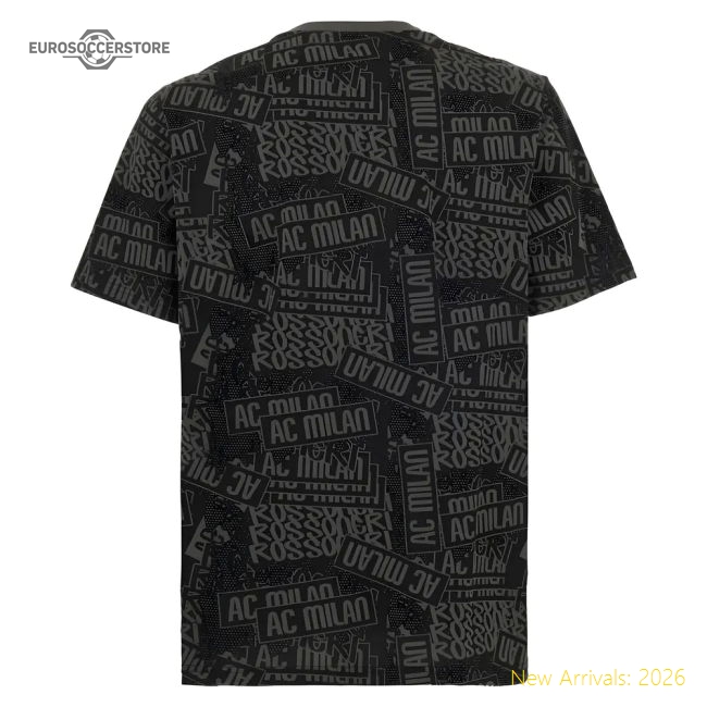 Supporter 2025-2026 Ac Milan Ftblculture Tee Aop (Black) (Walker 32)