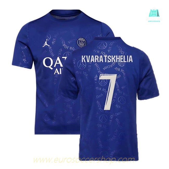 2024-2025 PSG Academy Pro Fourth Pre-Match Top (Blue) (Kvaratskhelia 7)