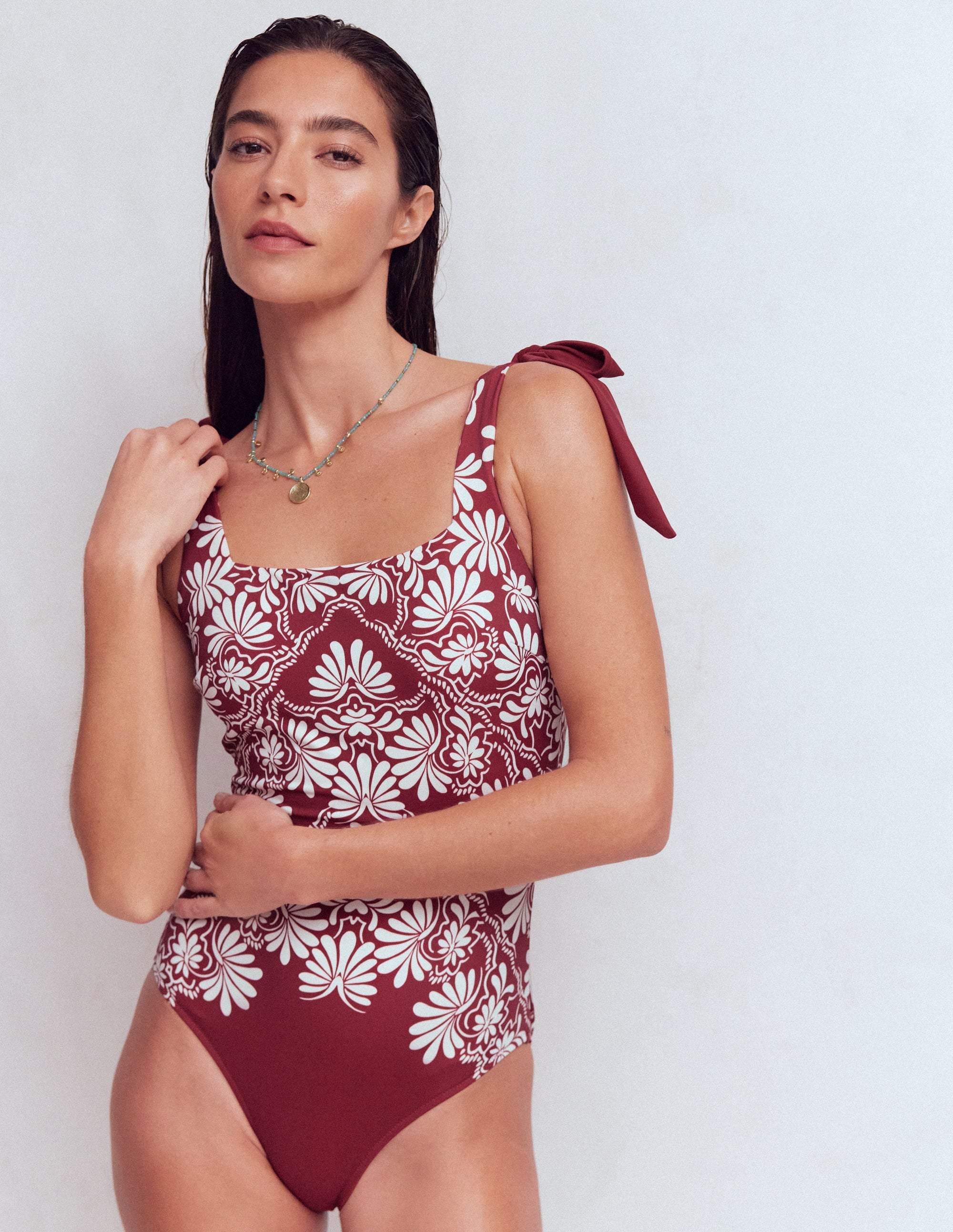 Bow Tie Shoulder Swimsuit