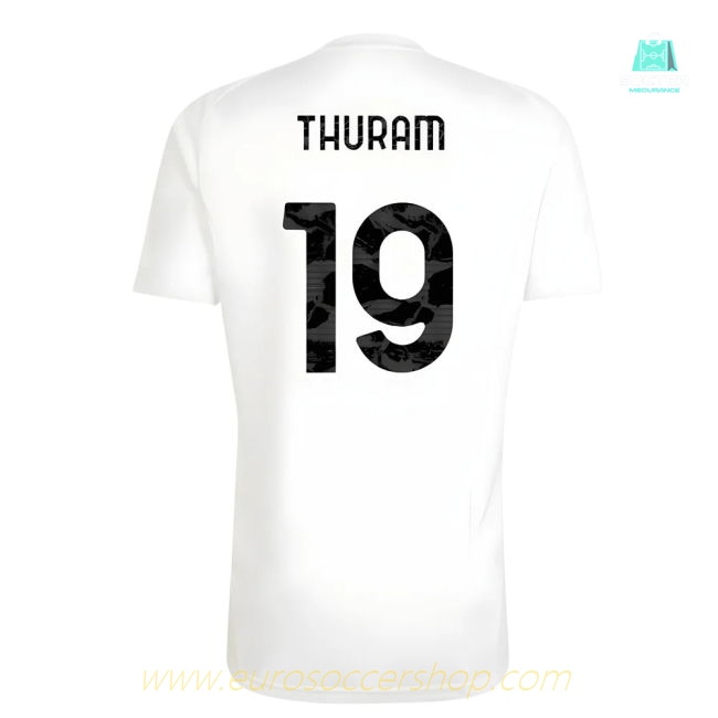 2025-2026 Juventus Training Tee (White) (Thuram 19)