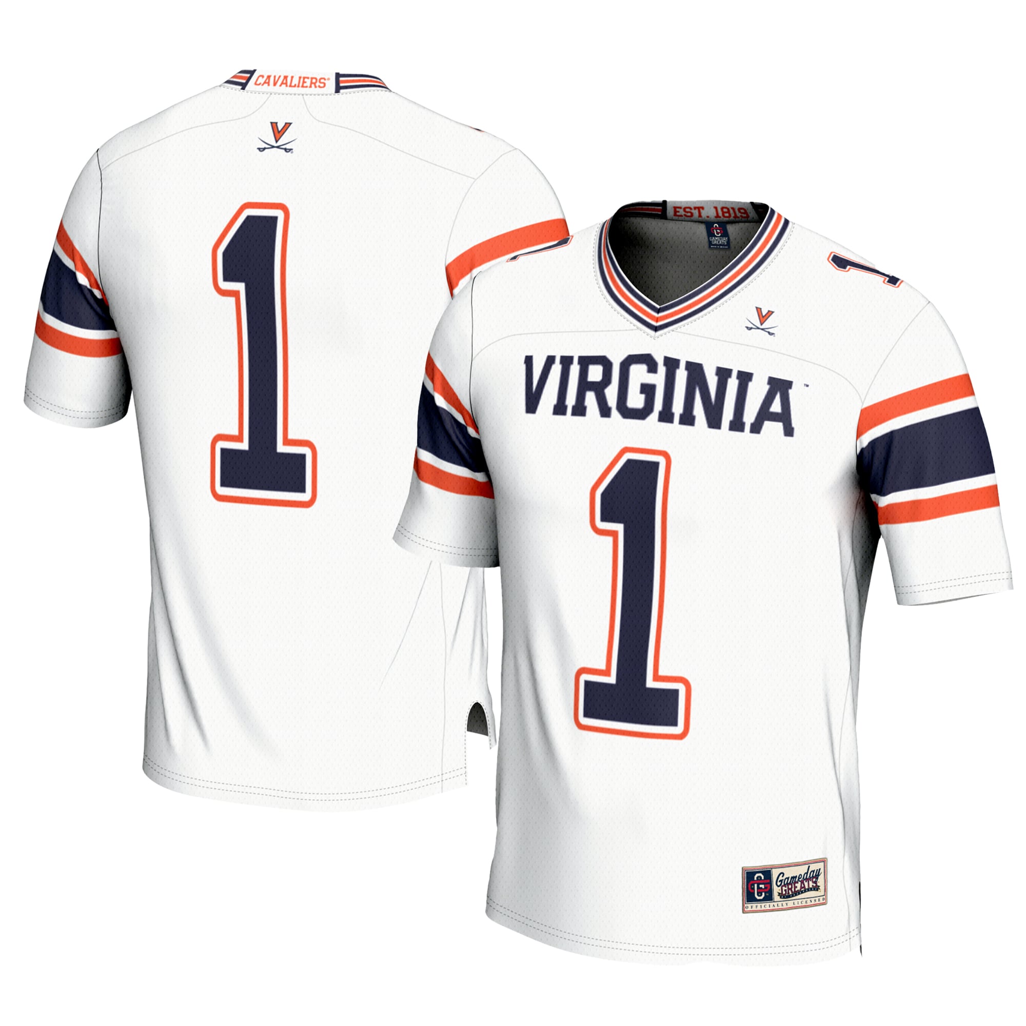 Youth #1 White Virginia Cavaliers Football Jersey
