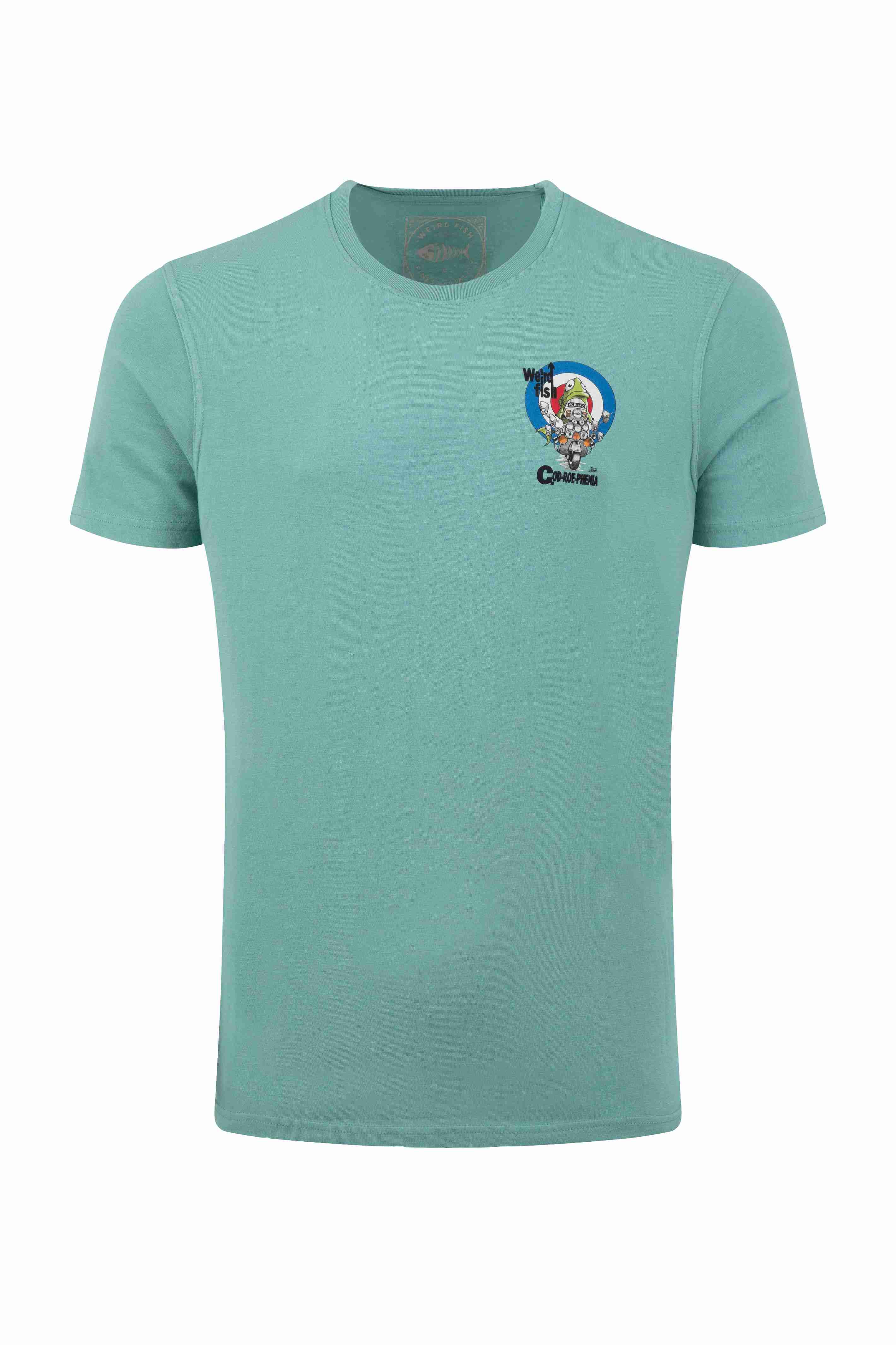 Codroephenia Back Print Artist T-Shirt Mineral Blue