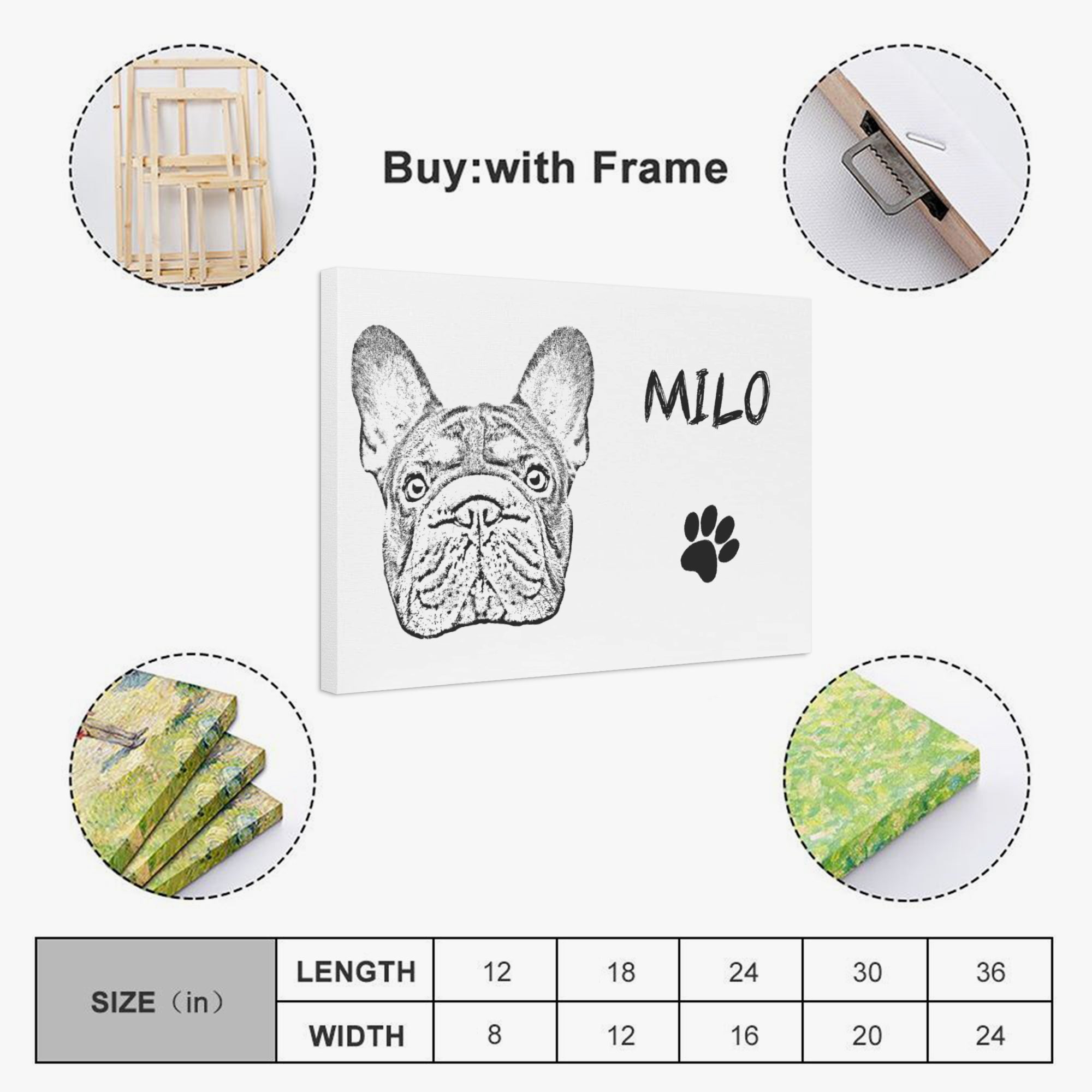 Adorable Frenchie Canvas Wall Art Casual Wear | Stylish Look
