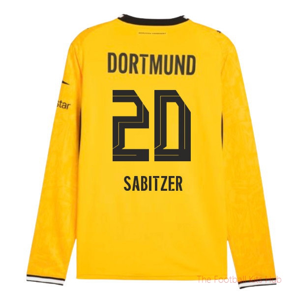 Borussia Dortmund 2026-2027 Long Sleeve Home Shirt (Sabitzer 20)