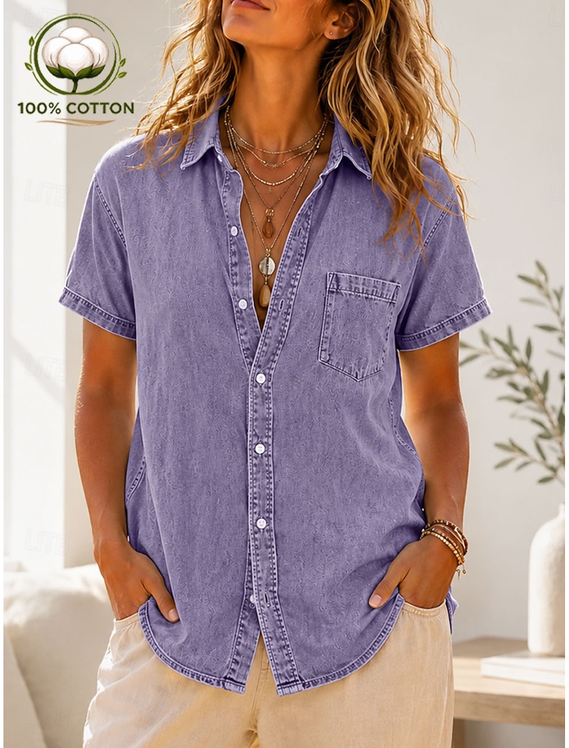 Women's Blouse Graphic Striped Vintage Stylish Basic Short Sleeve V Neck Regular Tops Casual Daily Blue White Pink Orange Green Summer Spring