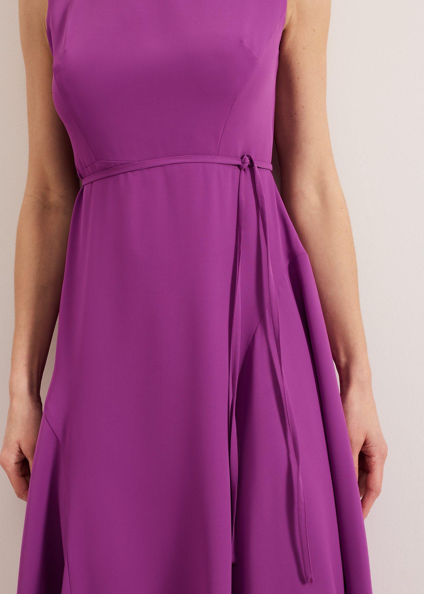 Maya Plain Asymmetric Midi Dress