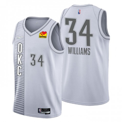 Gray Nike C. Thunder #34 NBA Jersey Premium Quality NBA Fan Apparel