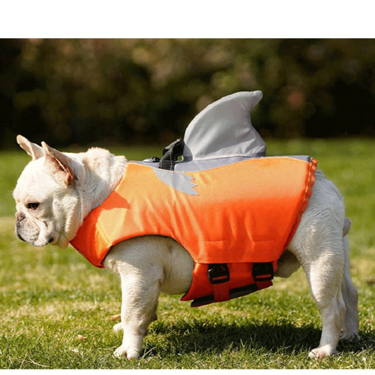 French Bulldog Frenchie Shark Life Vest Summer Reflective Swimwear Durable Dog Item