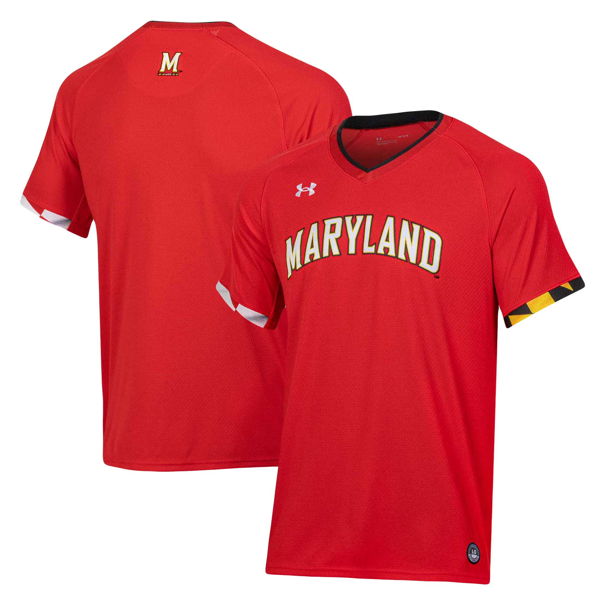 [NJP] Maryland Terrapins Softball V-Neck Jersey - Red