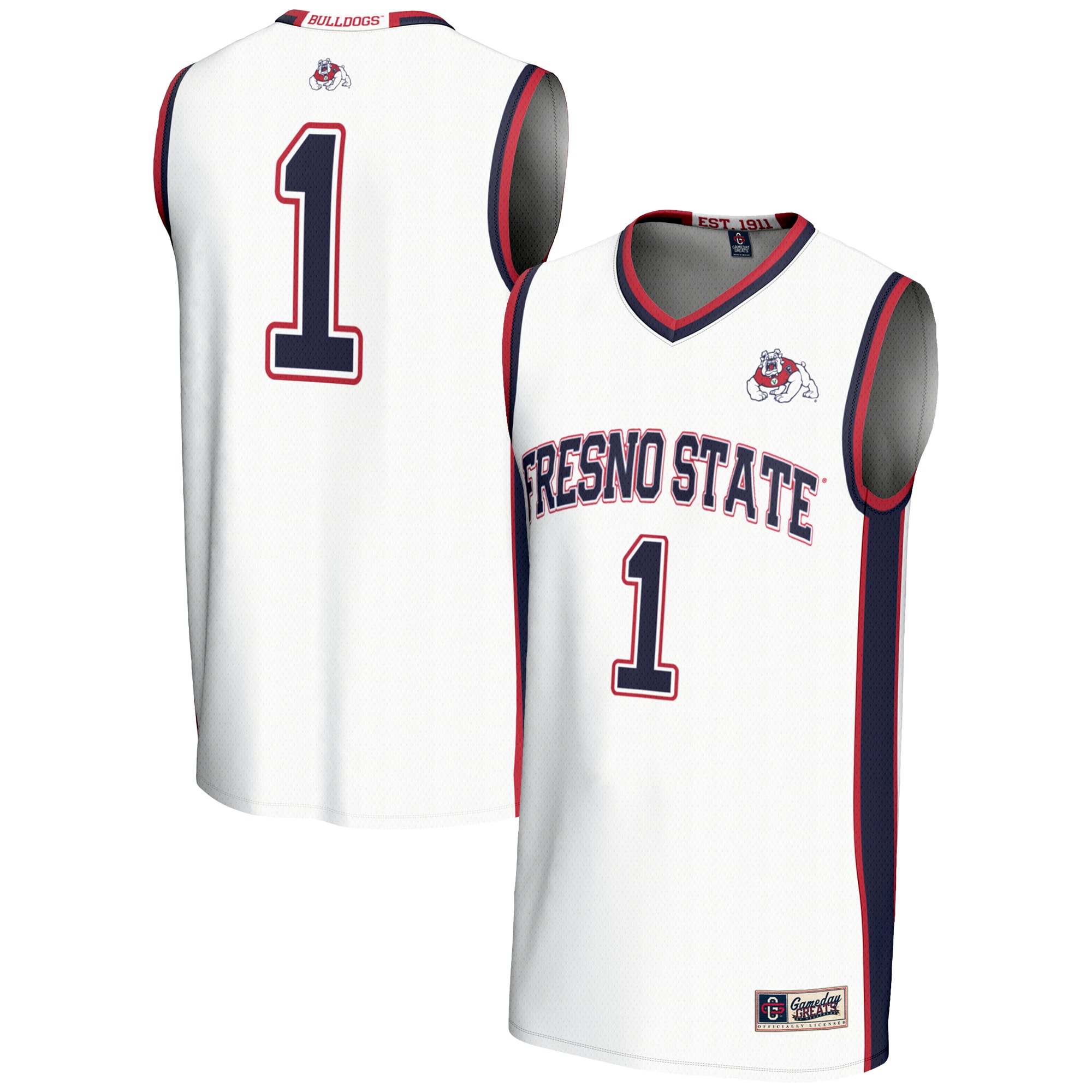[DDG] Fresno State Bulldogs GameDay Greats Lightweight Basketball Jersey - White
