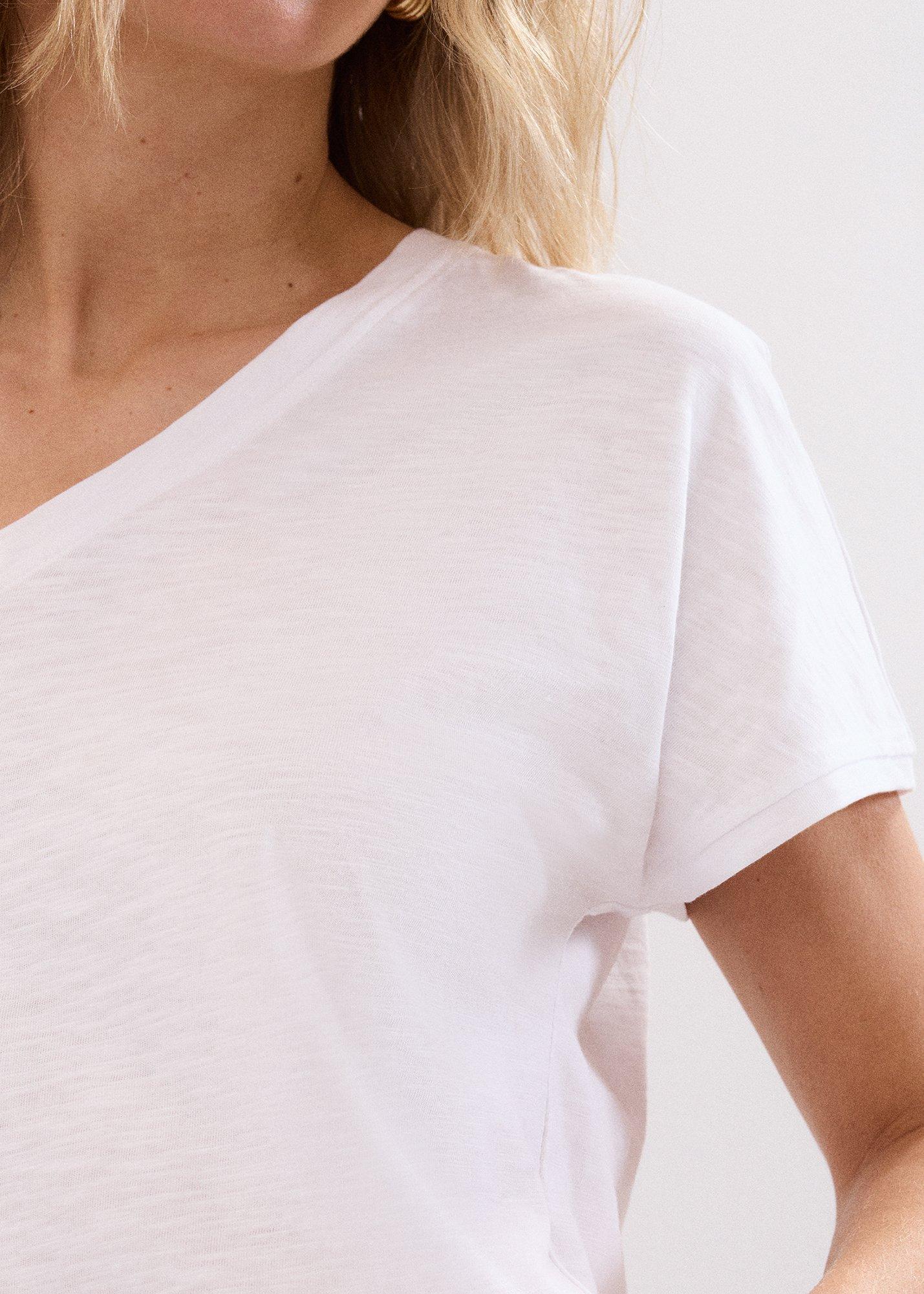 Saphiya Cotton Slub V Neck T-Shirt