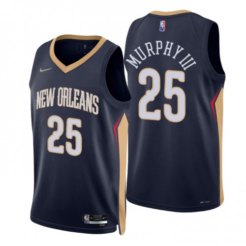 Nike New Orleans Pelicans #25 Trey Murphy III Navy Mens 2021-22 NBA 75th Anniversary Diamond Swingman Jersey ¨C Icon Edition Mens